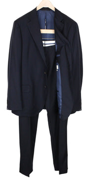 SUITSUPPLY Lazio Blueline Men Suit UK52L Classic Pure Wool Blue Navy 2 Piece