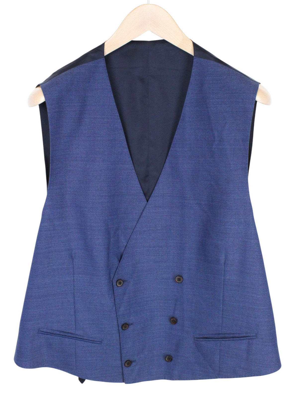 SUITSUPPLY La Spalla Men Suit UK48R Blue Single-Breasted Lined Pure Wool 3 Piece