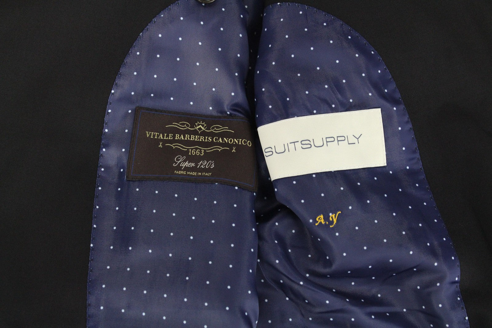 SUITSUPPLY La Spalla Men Suit UK38R Single-Breasted Lined Wool Black 2 Piece