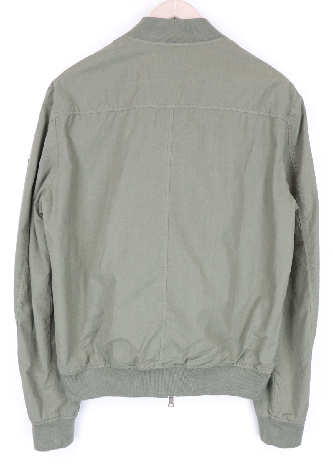 RICHMOND Men Jacket 48 M Green Pure Cotton Lightweight Zipped Bomber