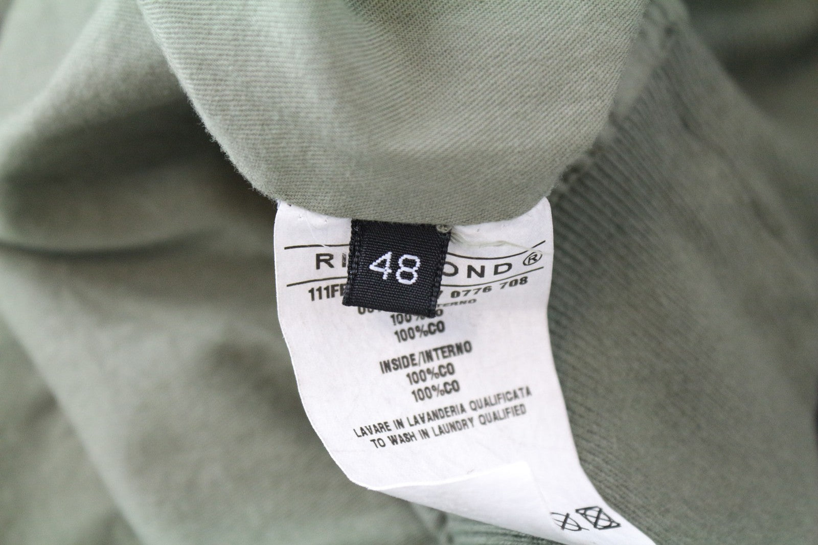RICHMOND Men Jacket 48 M Green Pure Cotton Lightweight Zipped Bomber