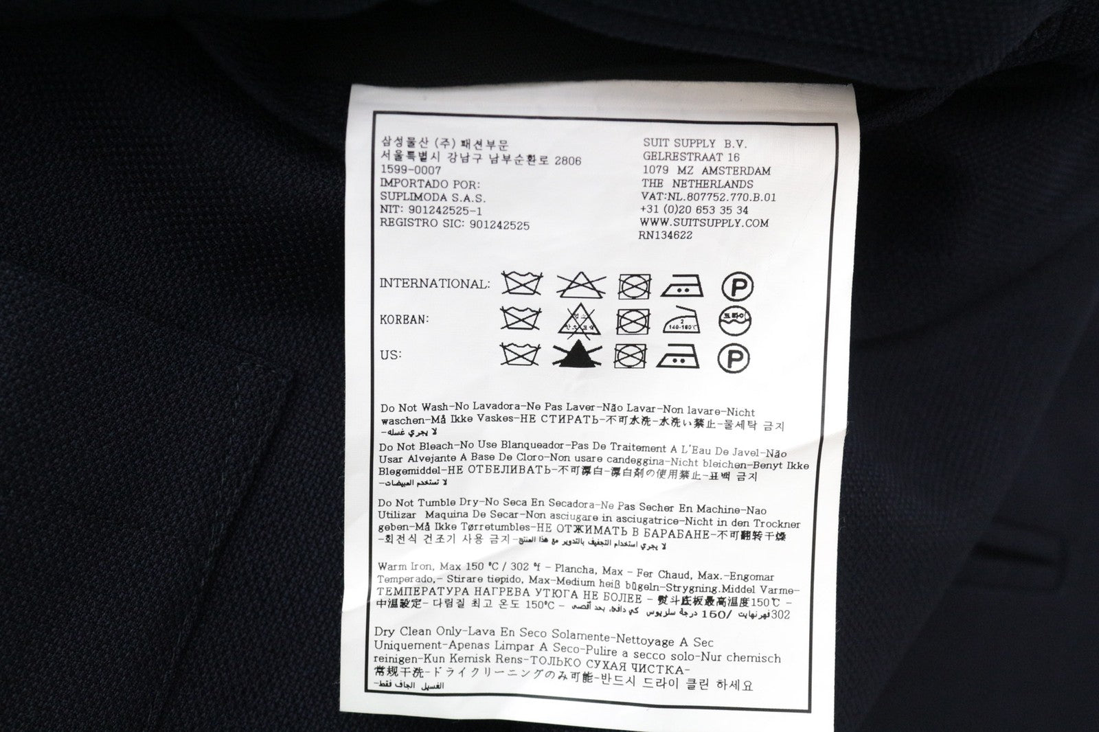 SUITSUPPLY Havana Patch Men Suit UK36R Slim Unlined Wool Stretch Blue 2 Piece