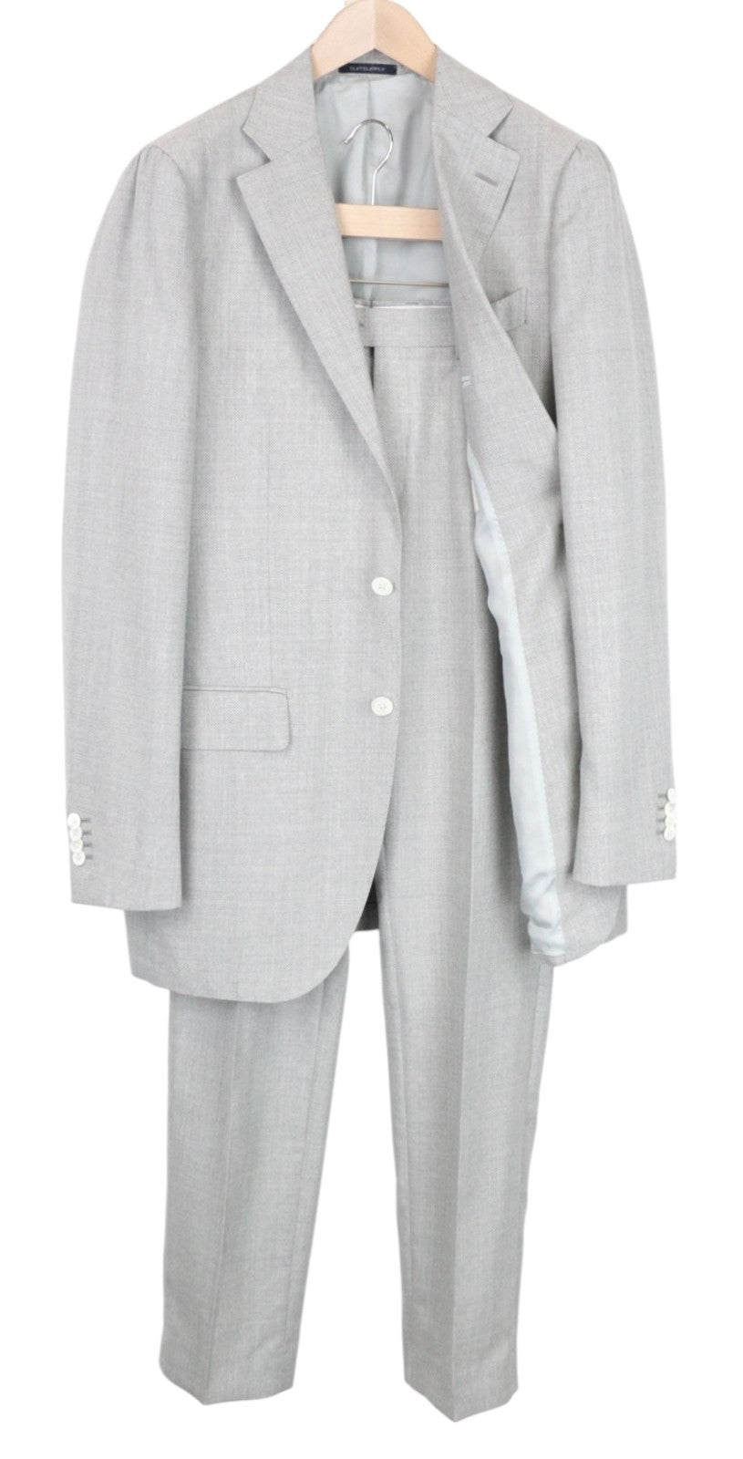 SUITSUPPLY La Spalla Men Suit UK40L Pure Wool Grey Single-Breasted 2 Piece