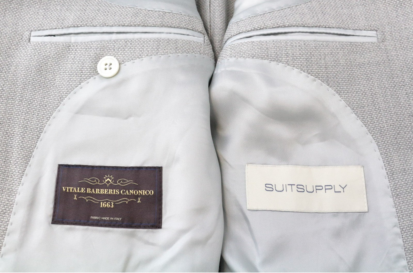 SUITSUPPLY La Spalla Men Suit UK40L Pure Wool Grey Single-Breasted 2 Piece