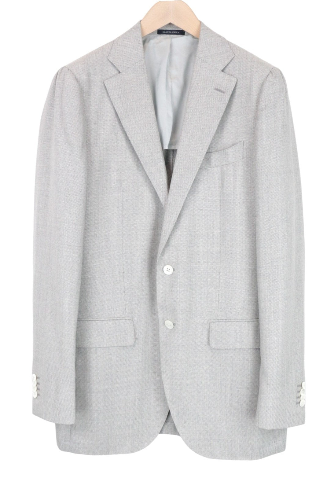 SUITSUPPLY La Spalla Men Suit UK40L Pure Wool Grey Single-Breasted 2 Piece