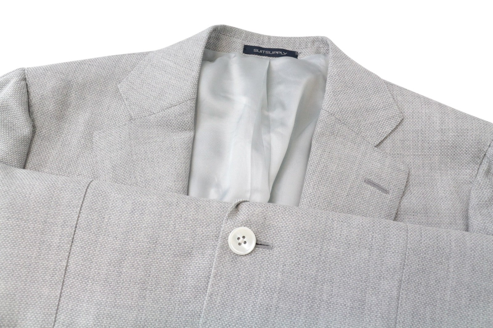 SUITSUPPLY La Spalla Men Suit UK40L Pure Wool Grey Single-Breasted 2 Piece