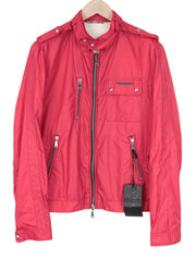 RICHMOND Men Jacket 48 Red Multi Pocket Lightweight Long Sleeved