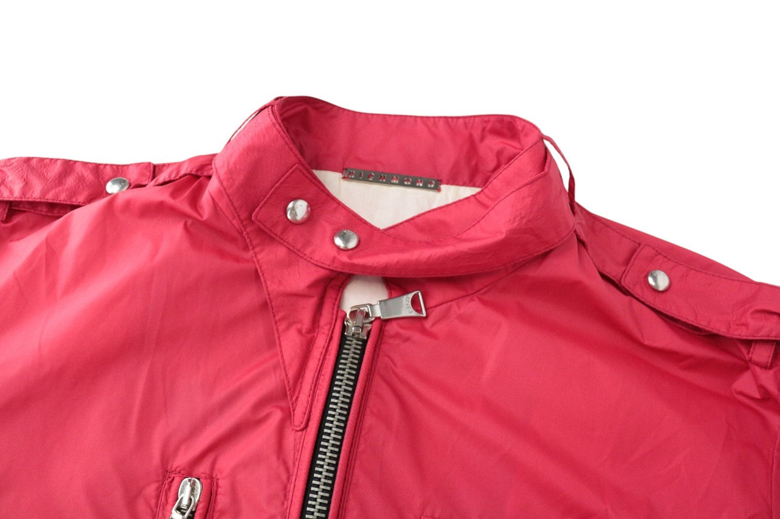 RICHMOND Men Jacket 48 Red Multi Pocket Lightweight Long Sleeved