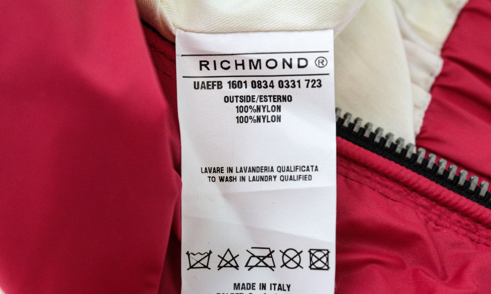 RICHMOND Men Jacket 48 Red Multi Pocket Lightweight Long Sleeved