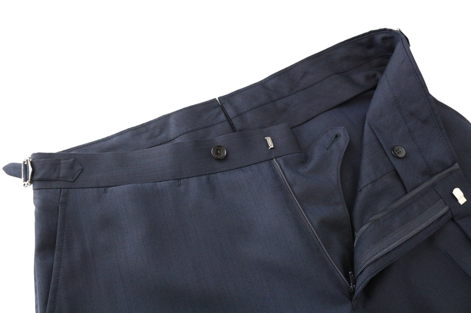 SUITSUPPLY Havana Unconstructed Men Suit UK38L Blue Slim 2Pc Melange Wool Silk