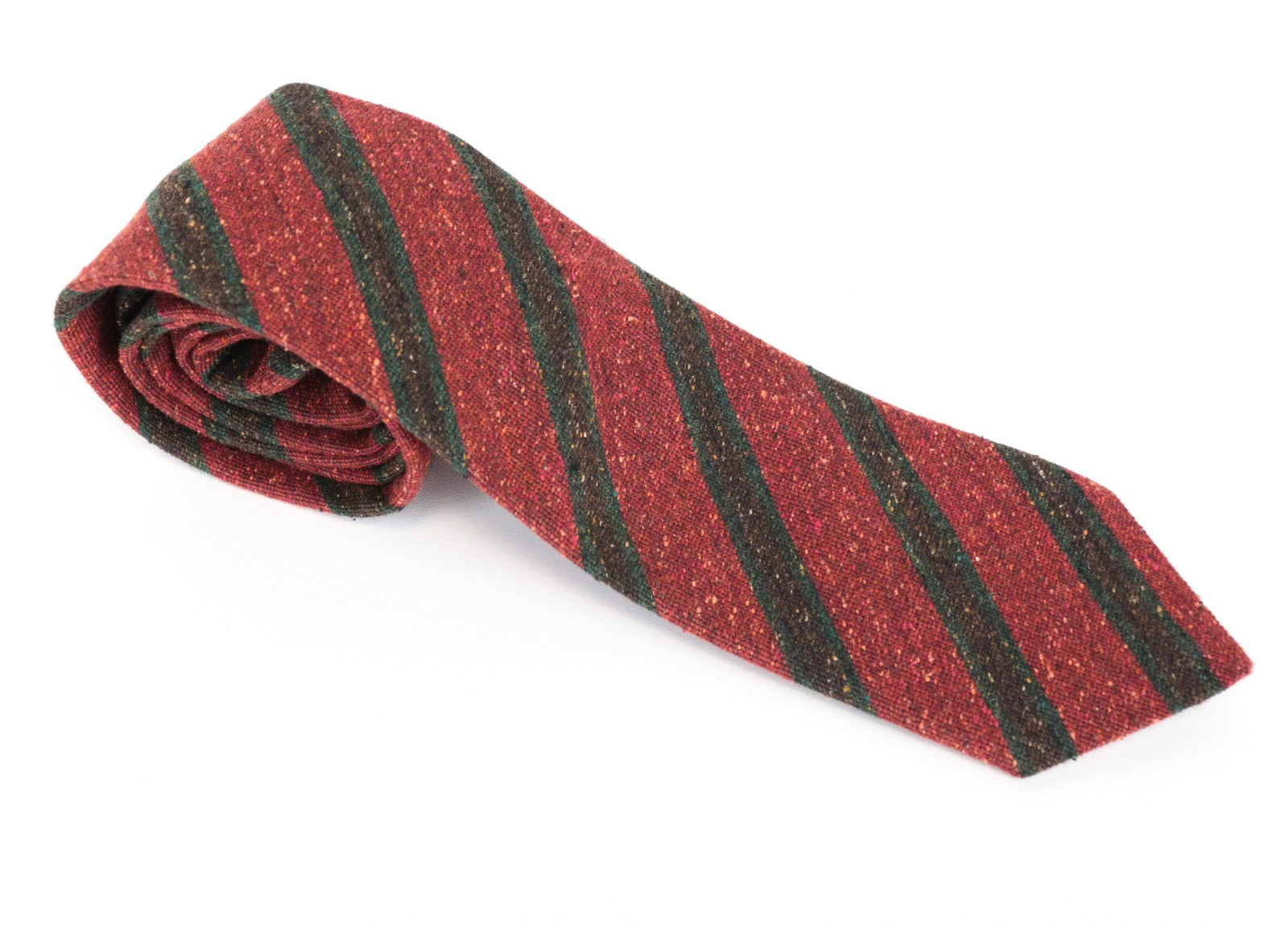 SUITSUPPLY Men Tie ~150 x 8 cm Red Striped Melange Silk Wool Cotton Blended