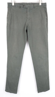 SUITSUPPLY Porto Novo Men Trousers UK36R Green Cotton Stretch Pleated Chino