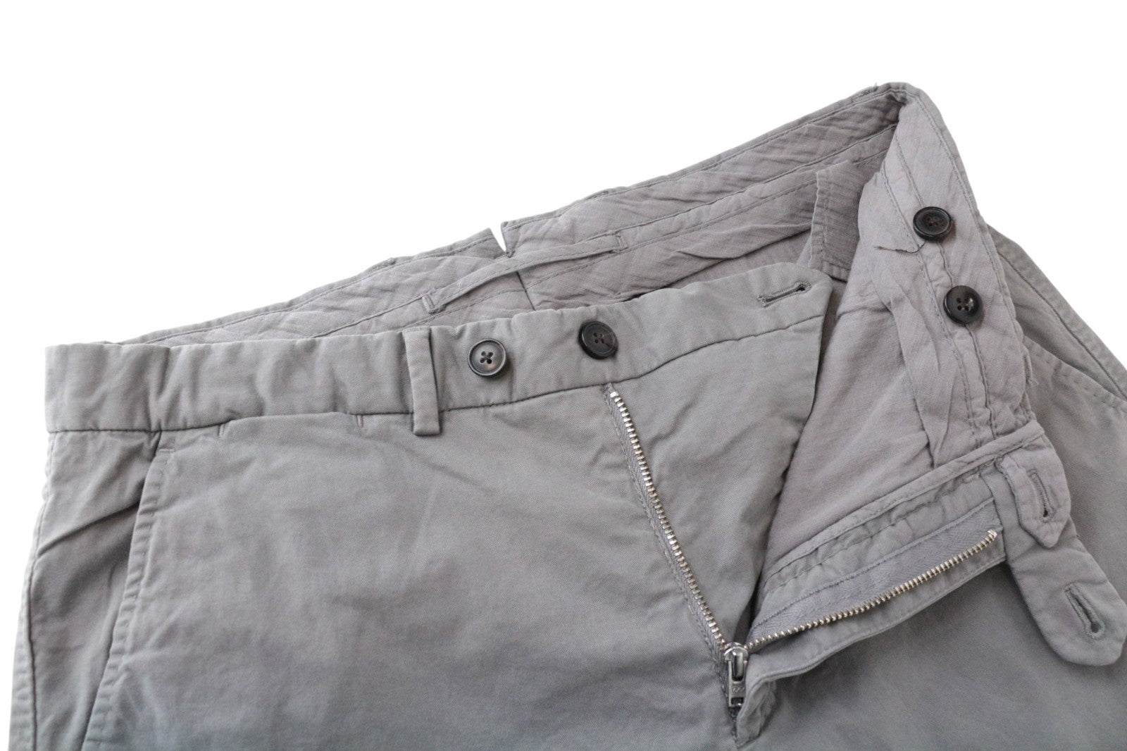 SUITSUPPLY Porto Novo Men Trousers UK30R Cotton Stretch Grey Pleated Front Chino