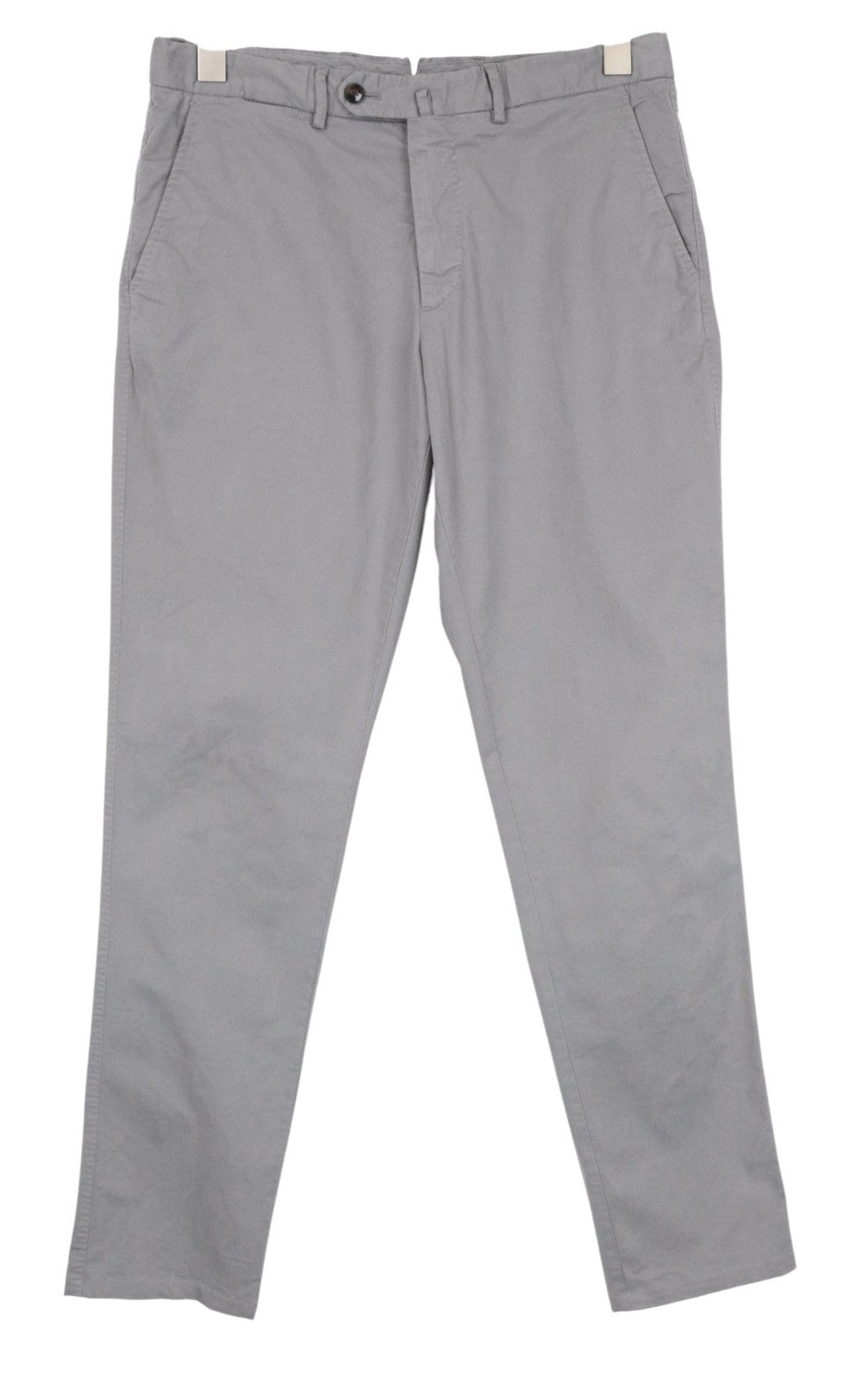 SUITSUPPLY Porto Novo Men Trousers UK30R Cotton Stretch Grey Pleated Chino