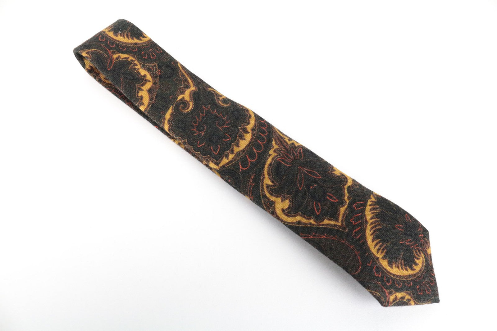 SUITSUPPLY Men Tie ~150 x 8 cm Brown Pure Wool Patterned Pointed-End Classic