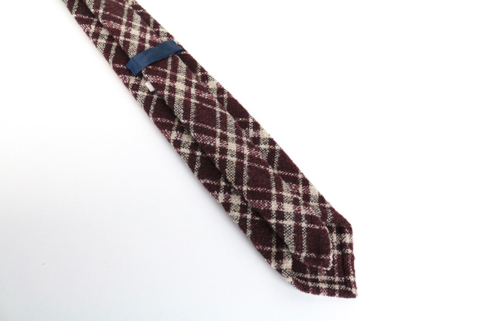 SUITSUPPLY Men Tie ~150 x 8 cm Dark Red Wool Blend Checked Pointed-End Formal