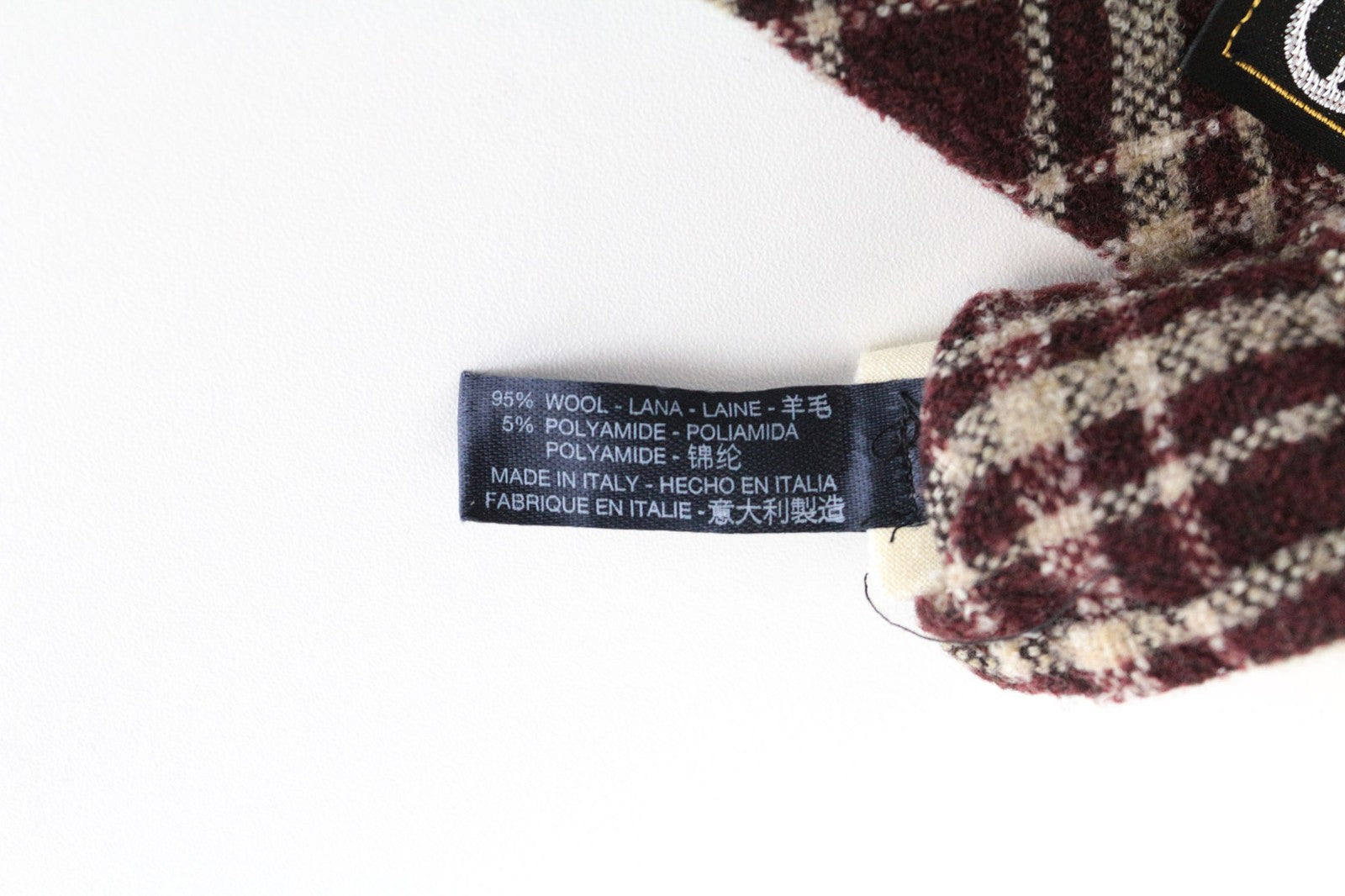 SUITSUPPLY Men Tie ~150 x 8 cm Dark Red Wool Blend Checked Pointed-End Formal