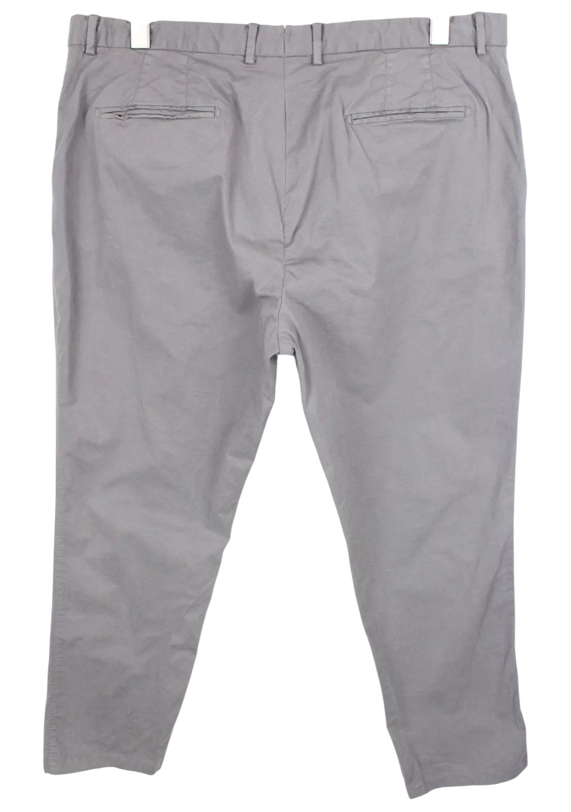 SUITSUPPLY Porto Novo Men Trousers UK42R Grey Cotton Stretch Pleat Casual Chino
