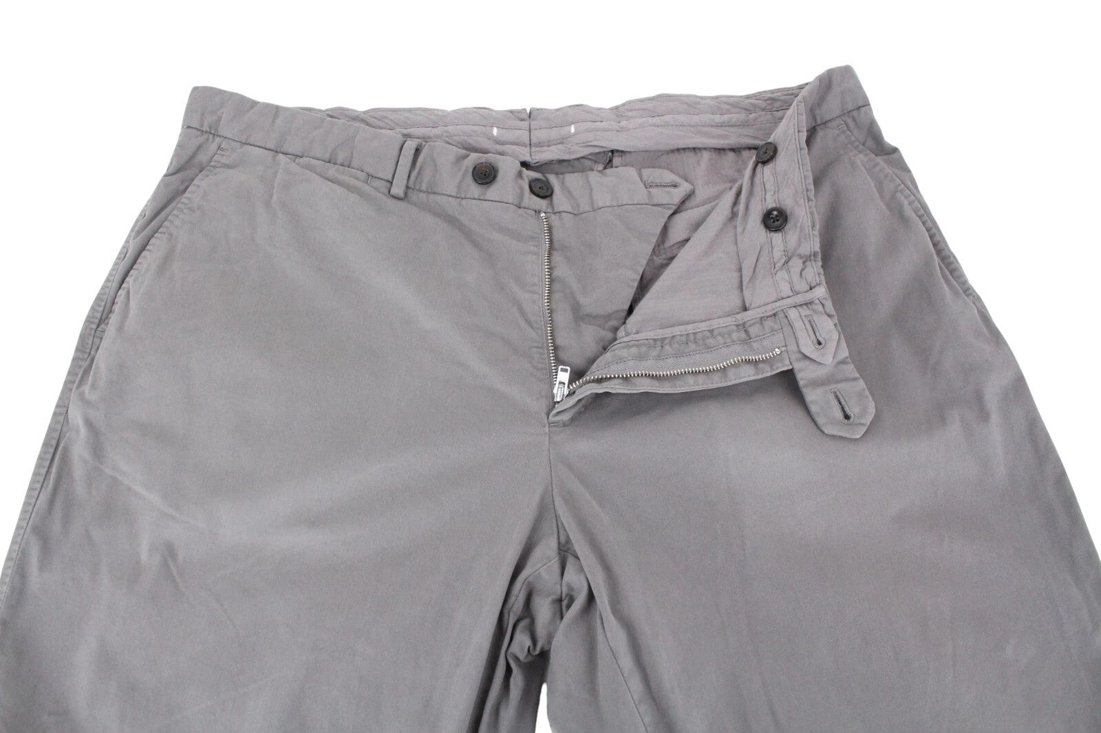 SUITSUPPLY Porto Novo Men Trousers UK42R Grey Cotton Stretch Pleat Casual Chino