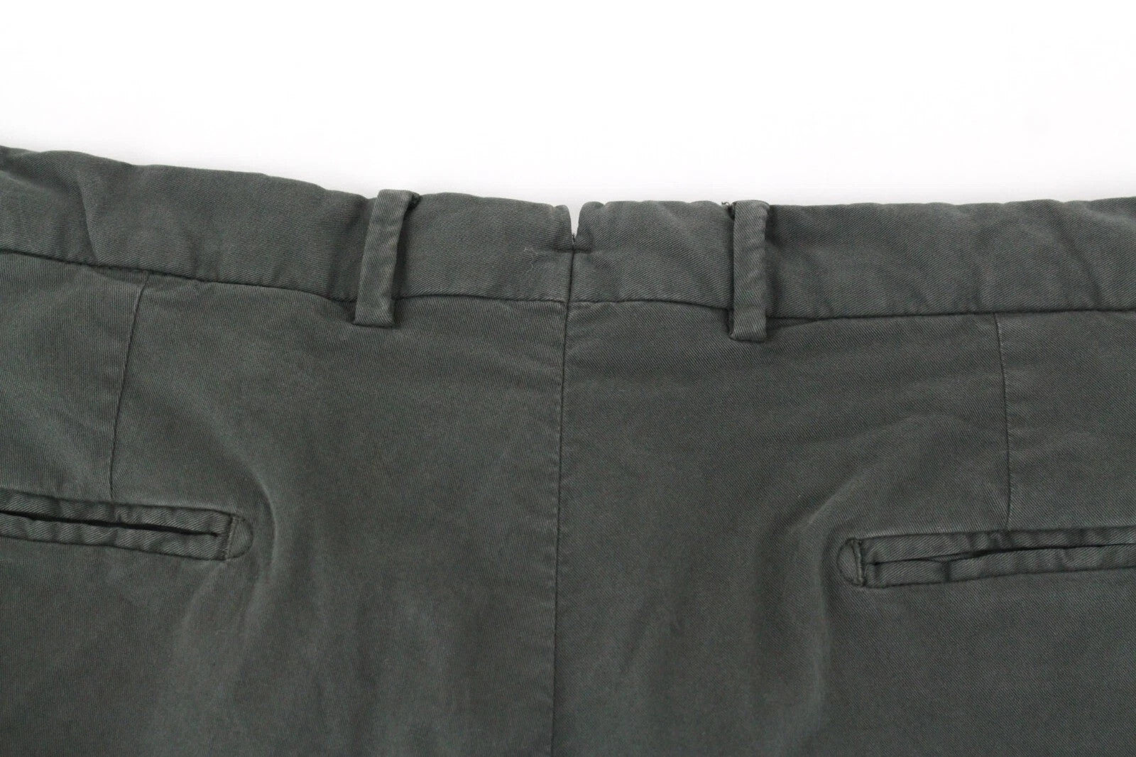 SUITSUPPLY Porto Novo Men Trousers UK38R Green Cotton Stretch Pleat Front Chino