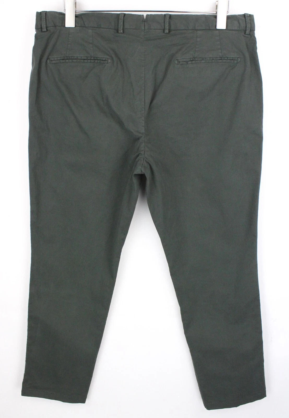 SUITSUPPLY Porto Novo Men Trousers UK38R Green Cotton Stretch Pleat Front Chino