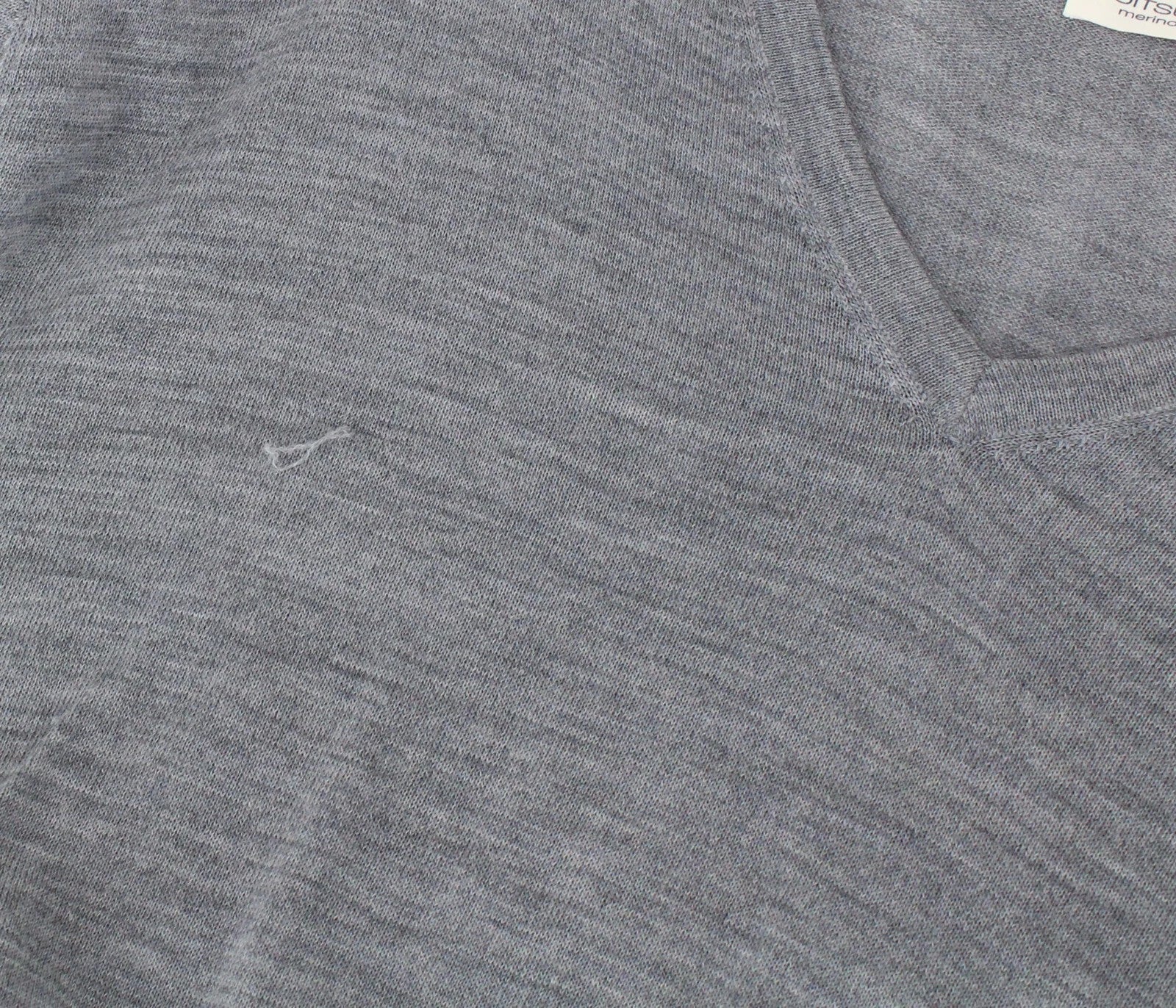 SUITSUPPLY Men Sweatshirt 2XL Grey Pure Merino Wool Long Sleeved V-neck Pull On