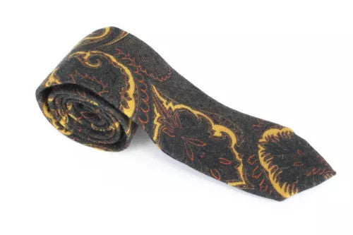 SUITSUPPLY Men Tie ~150 x 8 cm Green Pure Wool Patterned Pointed-End Formal