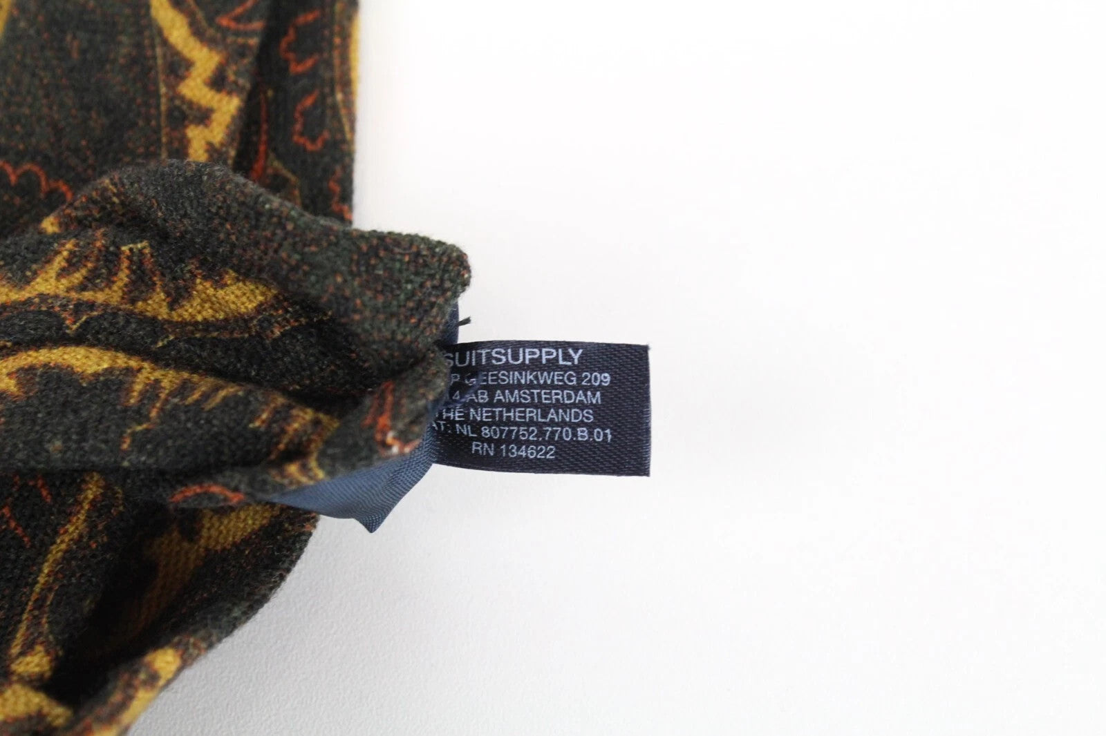 SUITSUPPLY Men Tie ~150 x 8 cm Green Pure Wool Patterned Pointed-End Formal