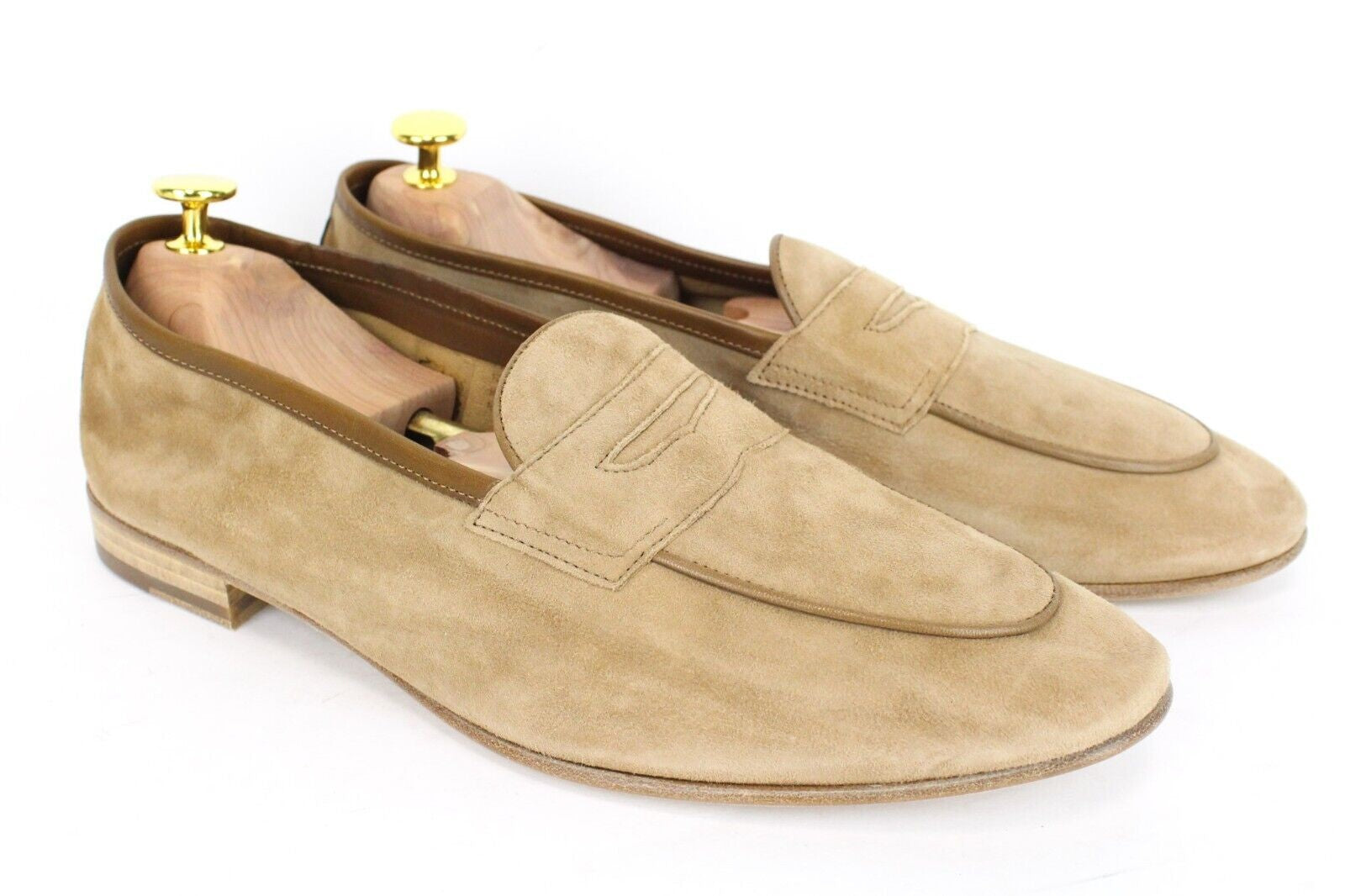 SUITSUPPLY Men Casual Shoes EU43 Brown Leather Suede Slip On Classic Loafers