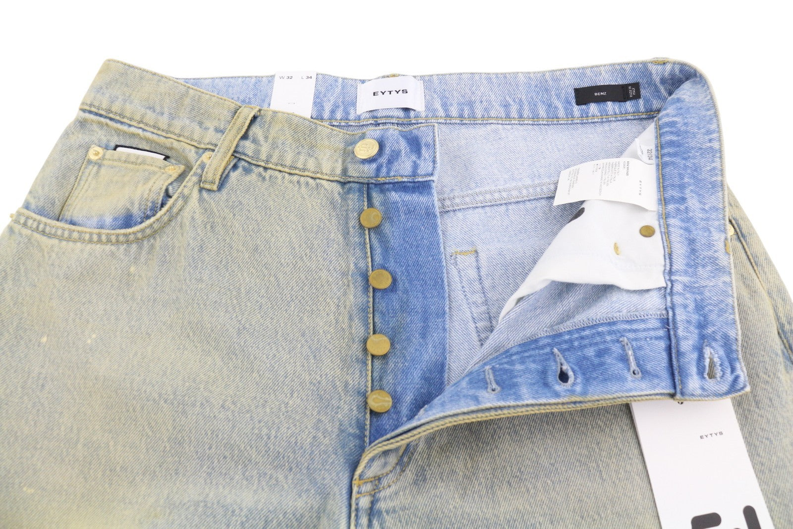 EYTYS Benz Bronze Baggy Fit Men Jeans W32/L34 Blue Aged Look Unisex RRP370