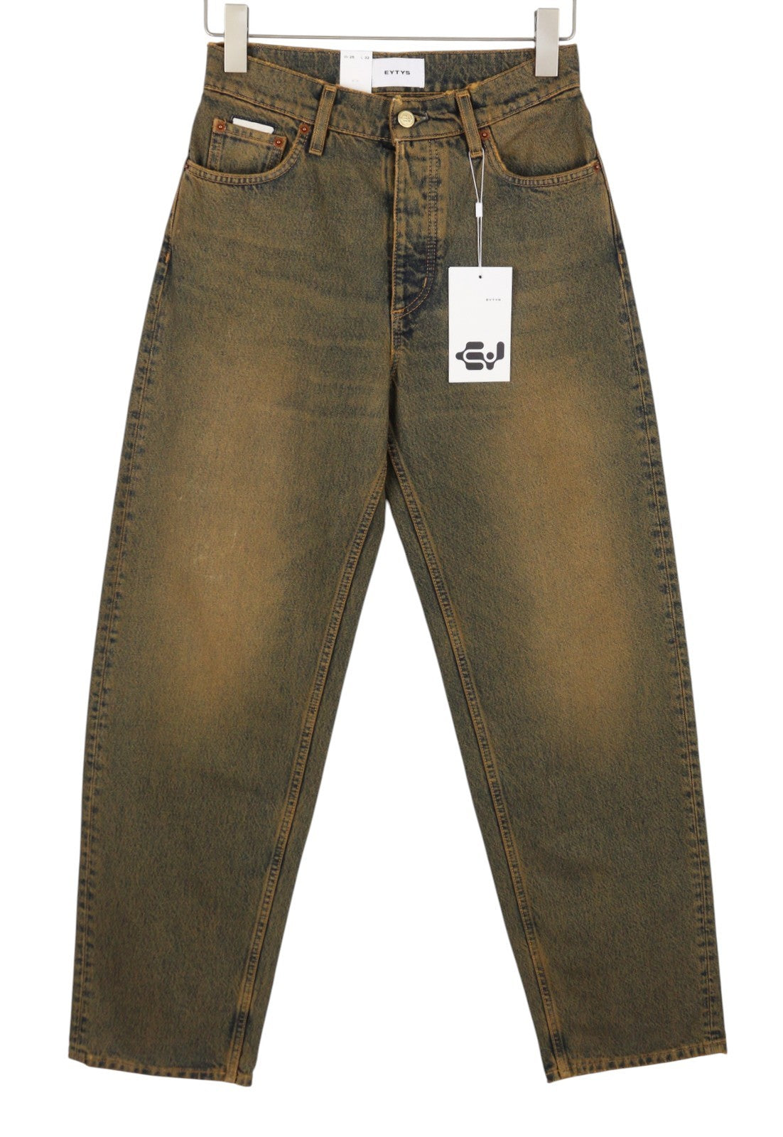 EYTYS Benz Rust Baggy Fit Women Jeans W25/L32 Orange & Blue Washed Unisex RRP370