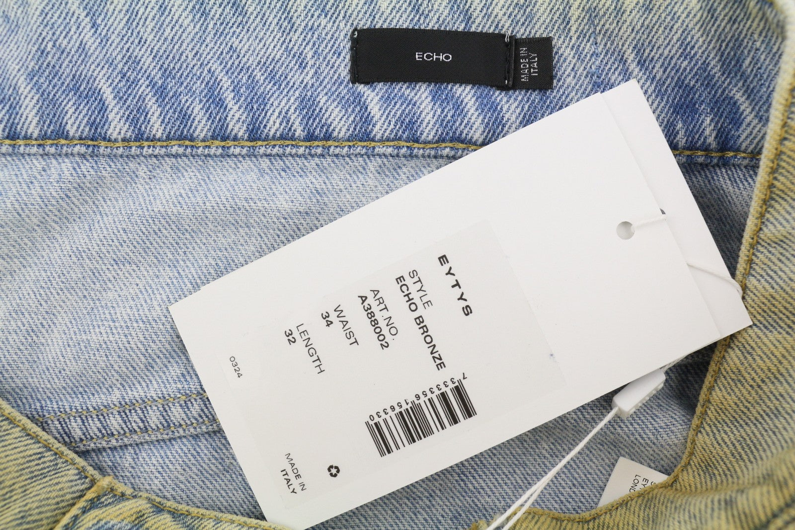 EYTYS Echo Bronze Unltra Baggy Fit Men Jeans W34/L32 Aged Look Unisex RRP370
