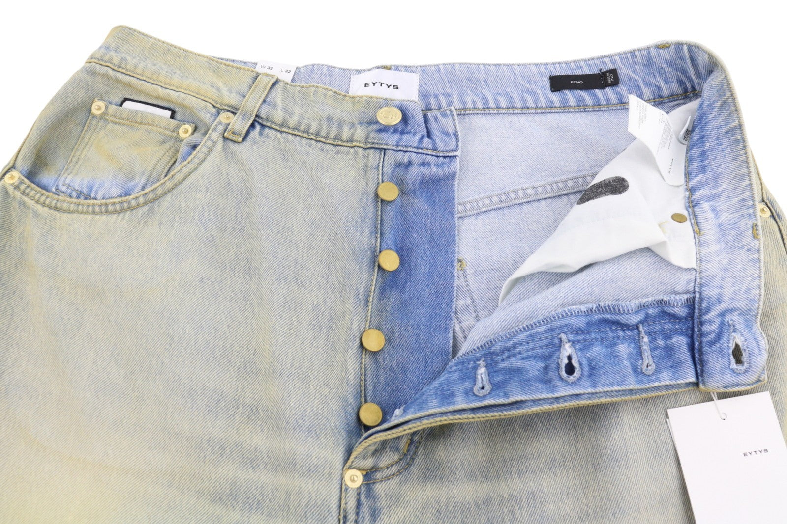 EYTYS Echo Bronze Unltra Baggy Fit Men Jeans W32/L32 Blue Aged Unisex RRP370