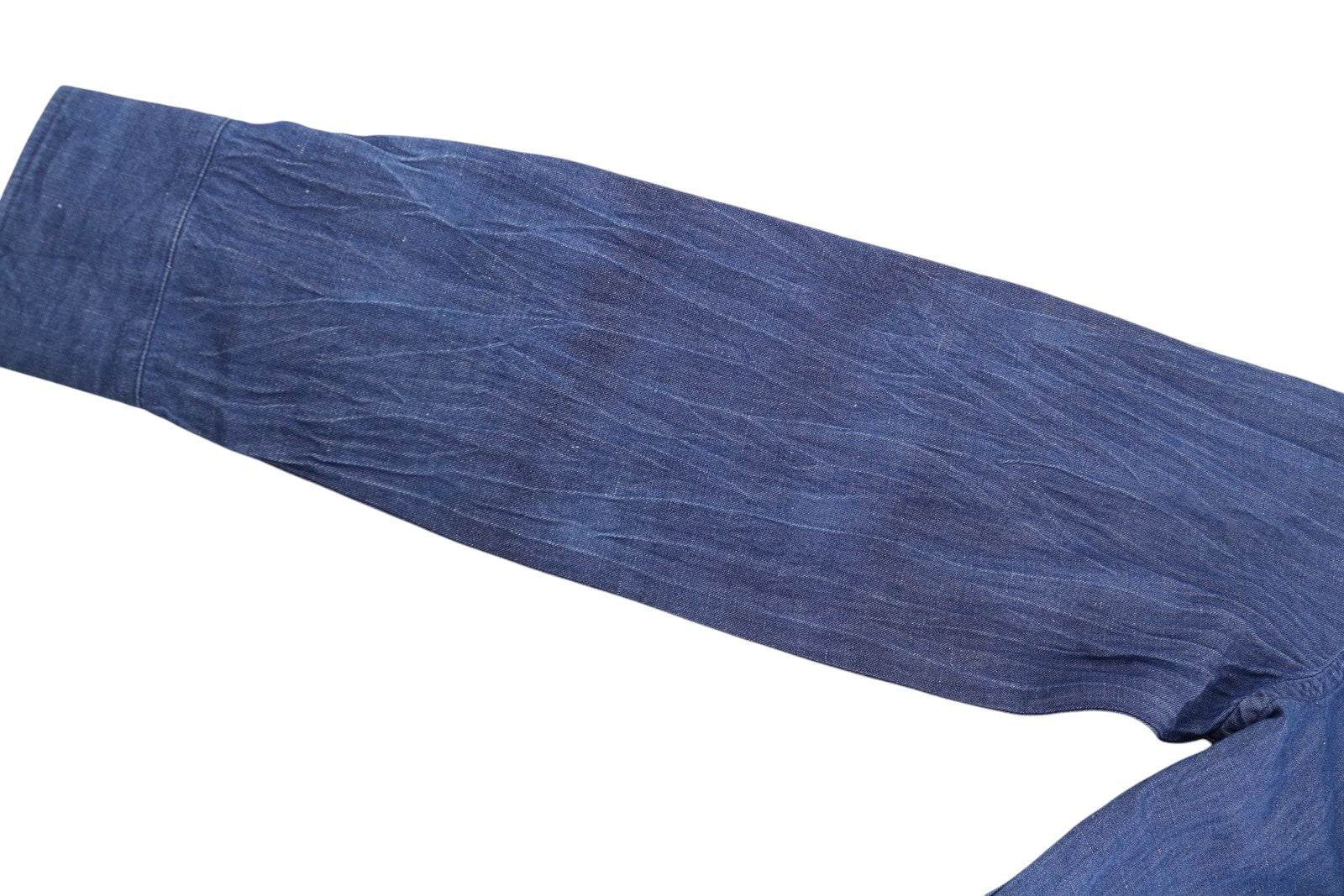 SEASE TN690 Fish Tail Men Shirt XL Mid Denim Blue Button-Up Linen Blend RRP510
