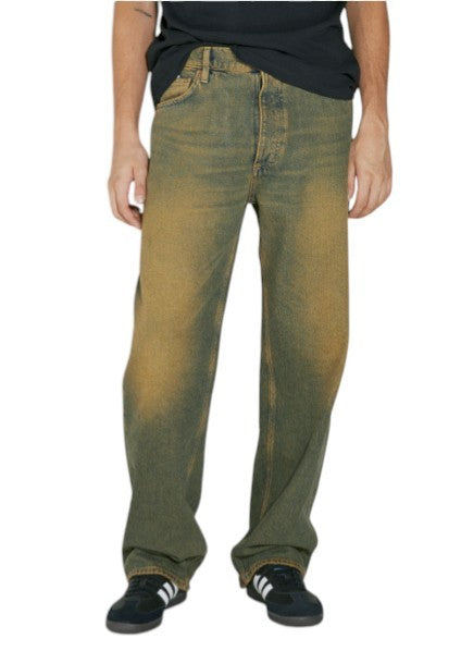 EYTYS Benz Rust Baggy Fit Men Jeans W30/L32 Orange & Blue Washed Unisex RRP370