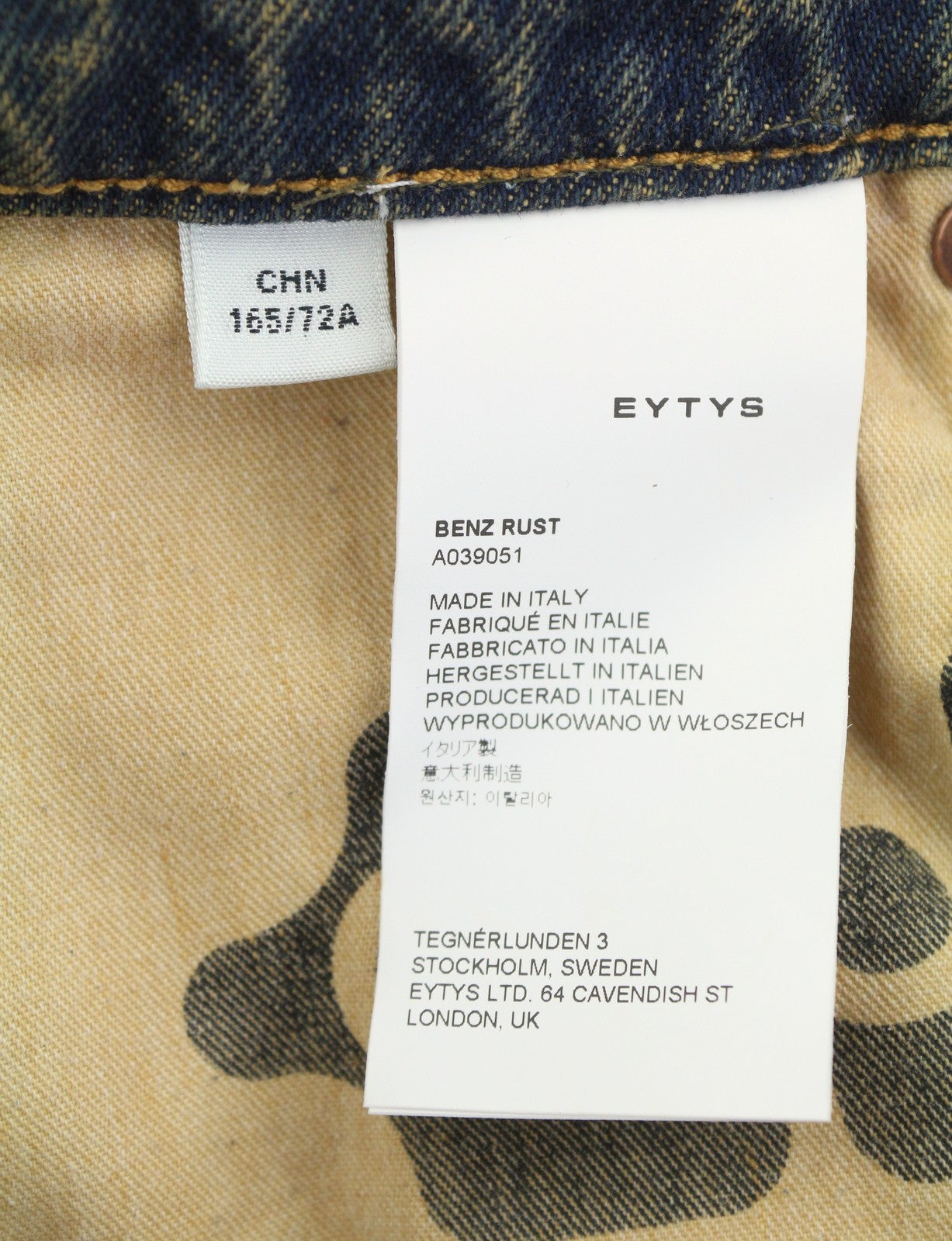 EYTYS Benz Rust Baggy Fit Women Jeans W27/L32 Orange Blue Washed Unisex RRP370