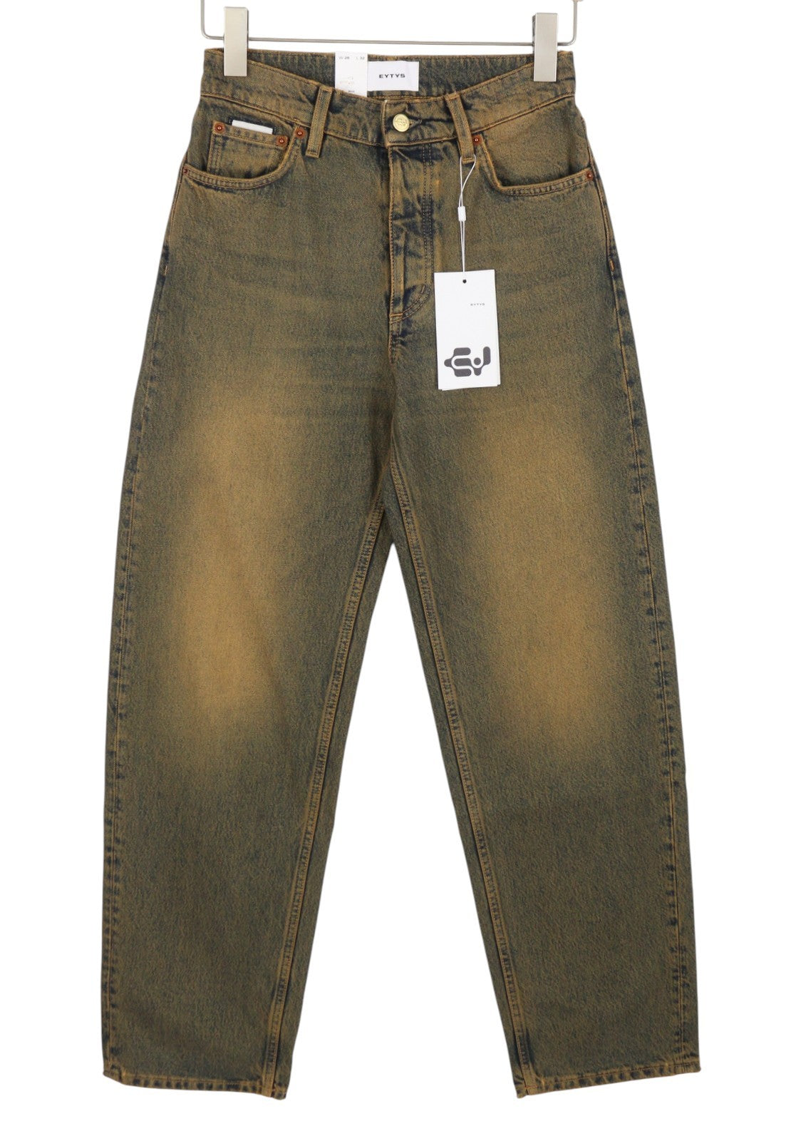 EYTYS Benz Rust Baggy Fit Women Jeans W25/L32 Orange Blue Washed Unisex RRP370