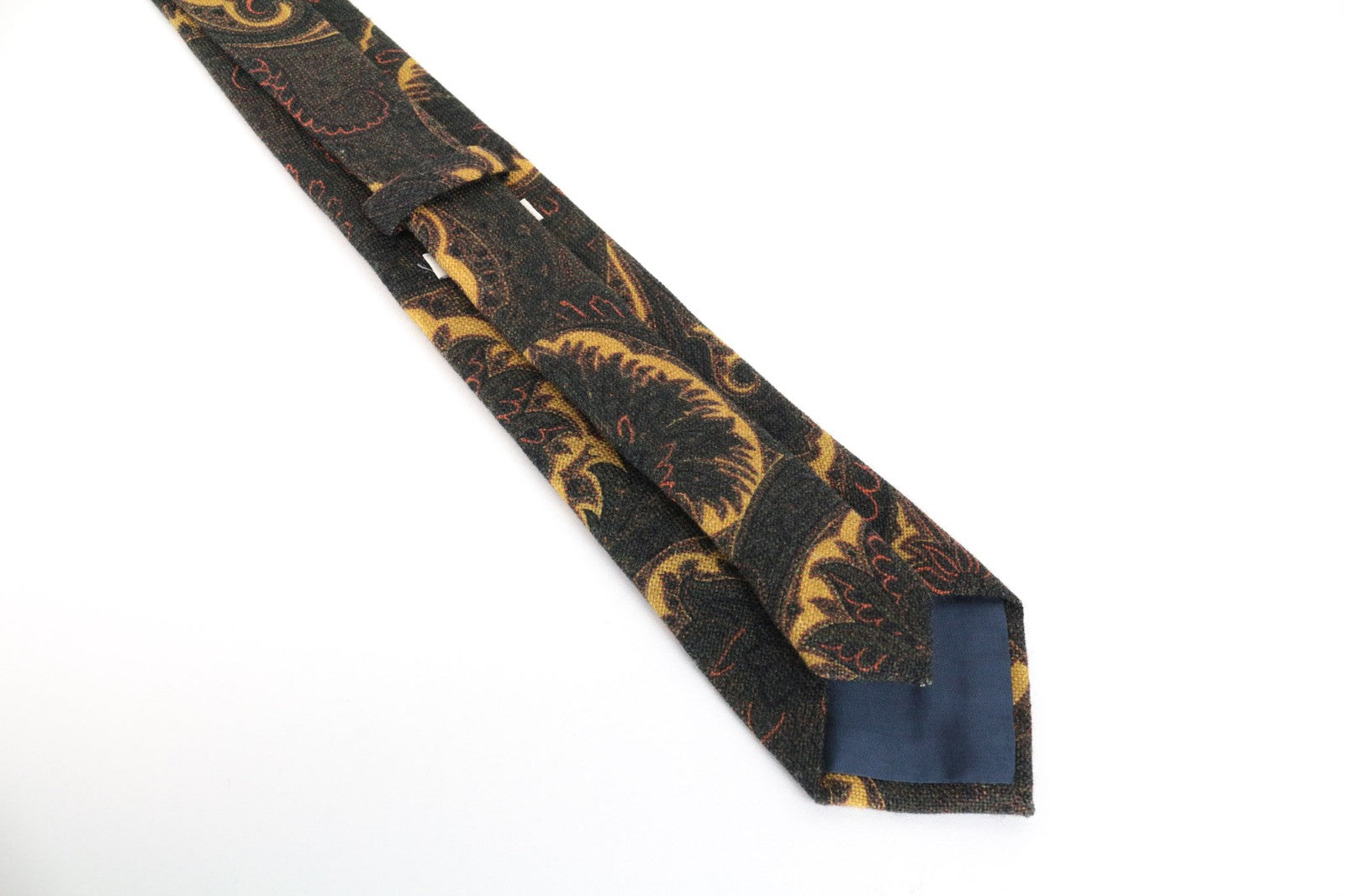 SUITSUPPLY Men Tie ~150 x 8 cm Green Pure Wool Pointed-End Patterned Formal