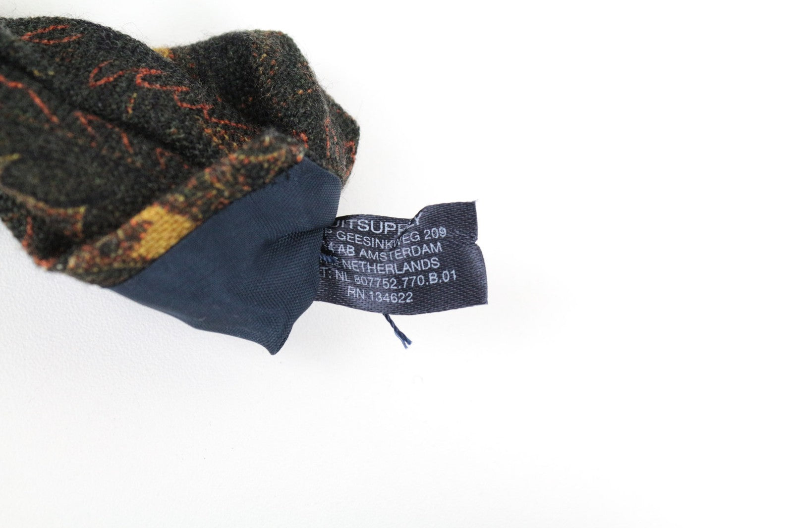 SUITSUPPLY Men Tie ~150 x 8 cm Green Pure Wool Pointed-End Patterned Formal