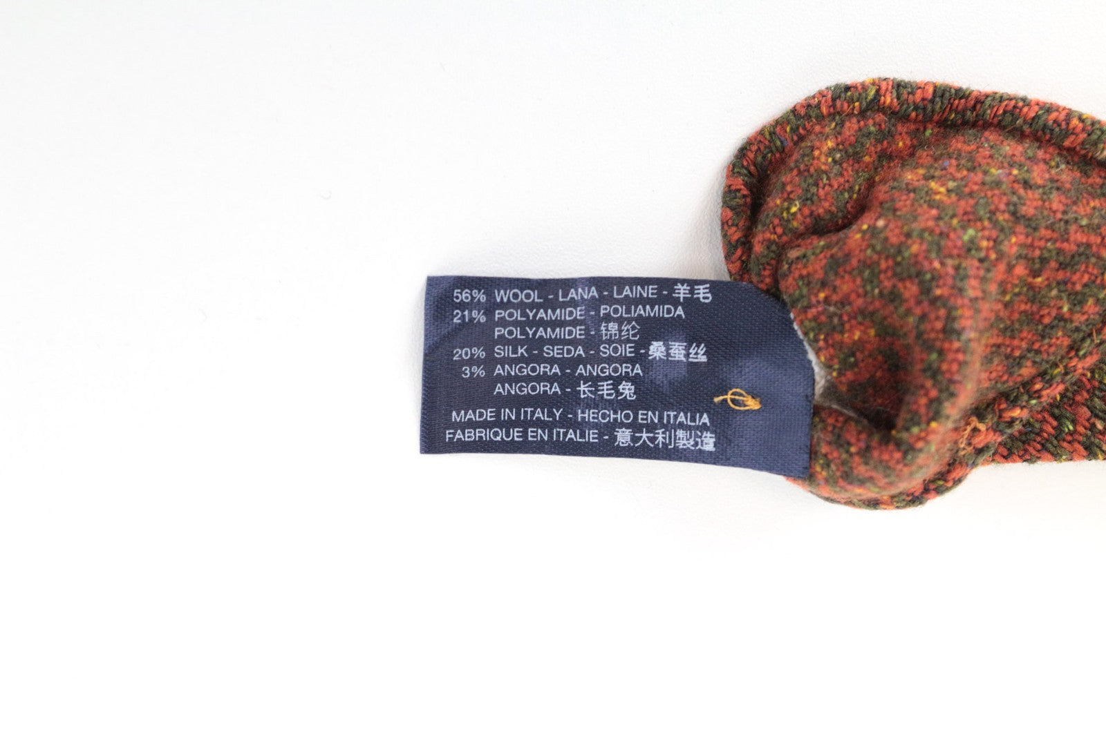 SUITSUPPLY Men Tie ~150 x 8 cm Orange Wool Silk Angora Blend Pointed-End Classic