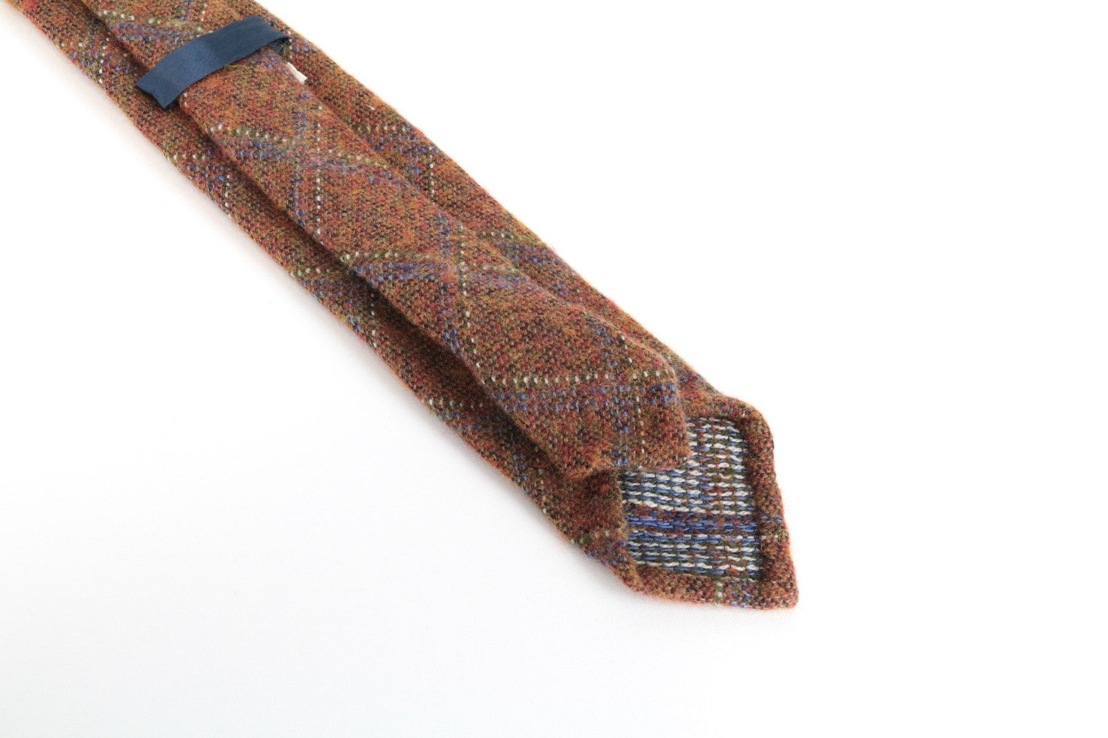 SUITSUPPLY Men Tie 150 x 8 cm Brown Orange Patterned Pointed-End Wool Silk Blend
