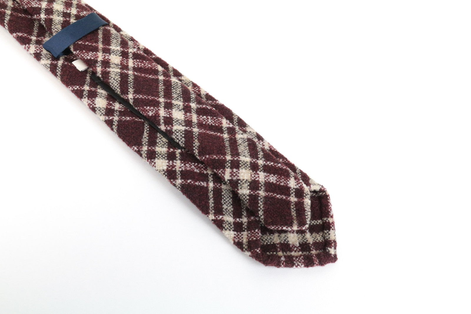 SUITSUPPLY Men Tie ~150 x 8 cm Purple Red Wool Blend Checked Pattern Pointed-End