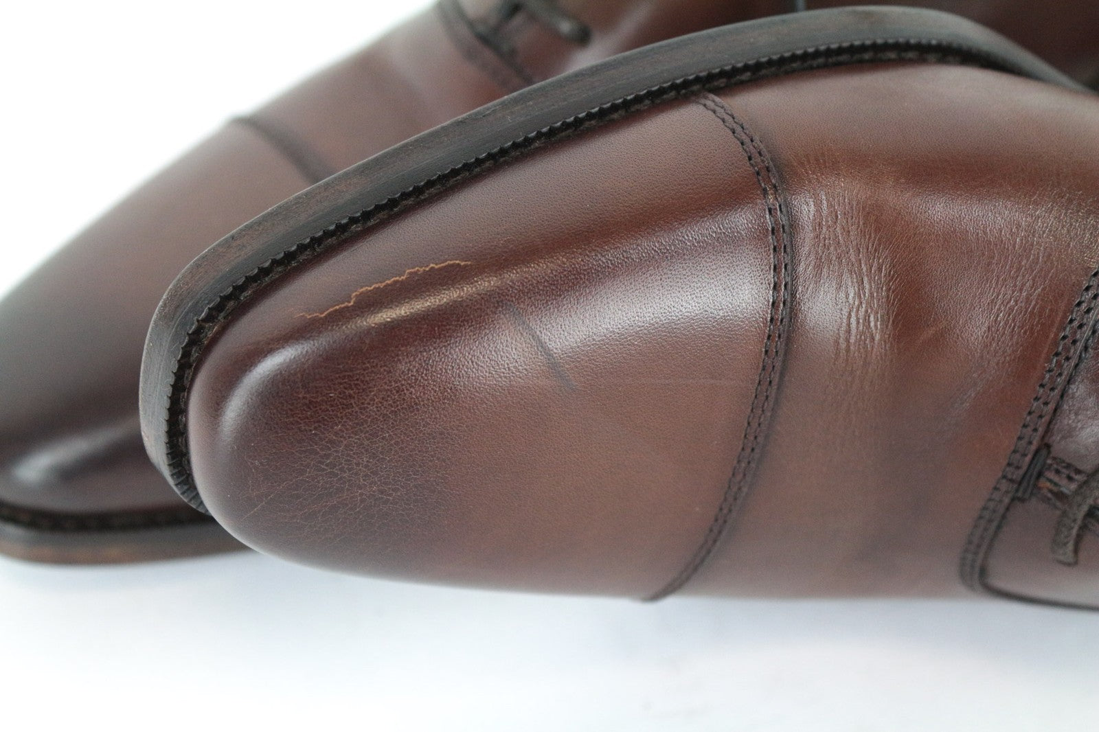 SUITSUPPLY Men Casual Shoes EU42 Brown Genuine Leather Laced Low-Top Classic