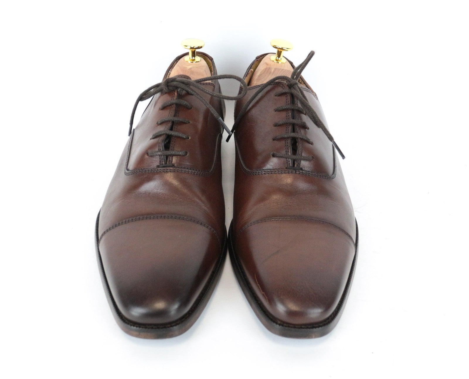 SUITSUPPLY Men Casual Shoes EU42 Brown Genuine Leather Laced Low-Top Classic