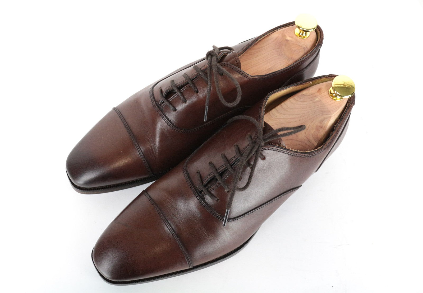 SUITSUPPLY Men Casual Shoes EU42 Brown Genuine Leather Laced Low-Top Classic