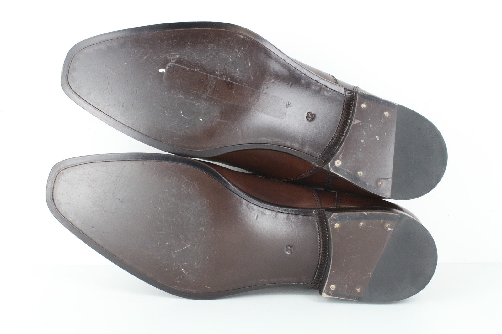 SUITSUPPLY Men Casual Shoes EU42 Brown Genuine Leather Laced Low-Top Classic