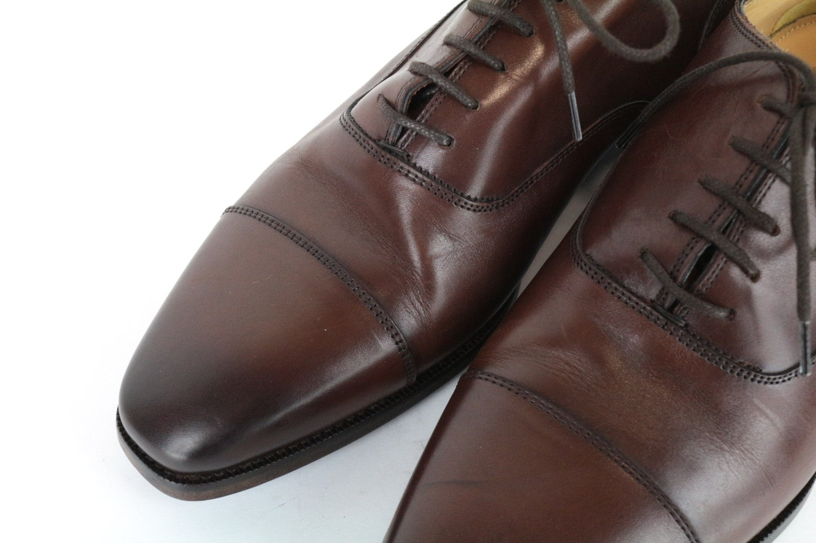 SUITSUPPLY Men Casual Shoes EU42 Brown Genuine Leather Laced Low-Top Classic