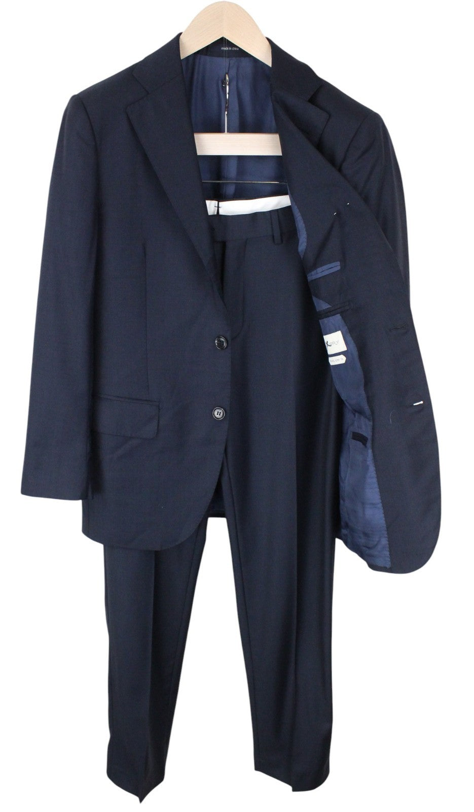 SUITSUPPLY Lazio Men Suit UK36R Slim Pure Wool Super 110's Navy Blue 2 Piece