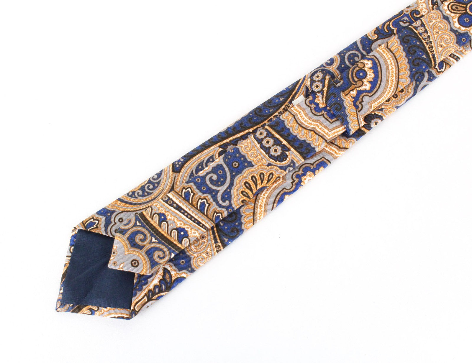 SUITSUPPLY Men Tie ~150 x 8 cm Blue Oriental Patterns Cottoon Silk Pointed-End