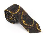 SUITSUPPLY Men Tie ~150 x 8 cm Dark Green Pure Wool Pointed-End Classic Patterns